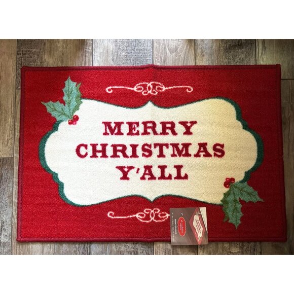 St. Nicholas Square Merry Christmas "Texas Y'All" Printed Rug - Picture 2 of 4